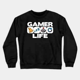 Gamer Life Eat Sleep Repeat Level Up Jahr Birthday Gaming Crewneck Sweatshirt